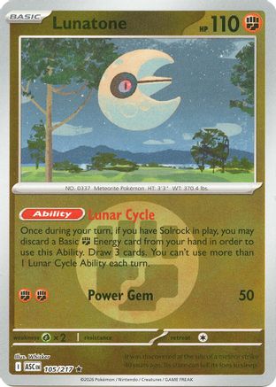 Lunatone (Energy Symbol Pattern) (ASC-105) (Reverse Holofoil)
