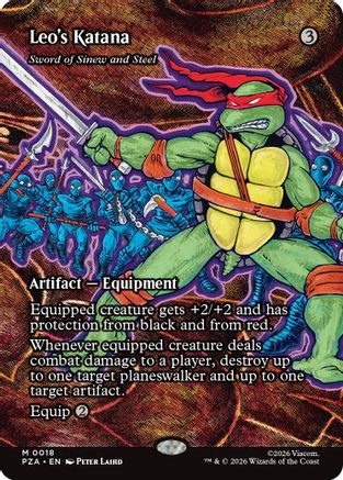 Leo's Katana - Sword of Sinew and Steel (Borderless) (PZA-018) (Foil)