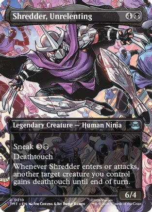Shredder, Unrelenting (Borderless) (TMT-210) (Foil)