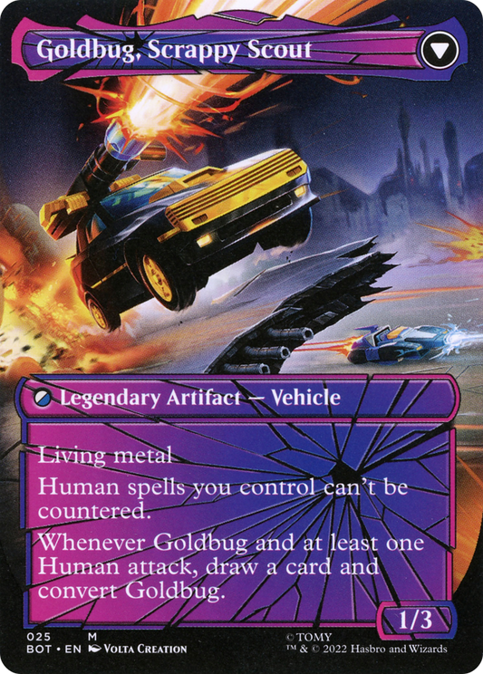 Goldbug, Humanity's Ally // Goldbug, Scrappy Scout (BOT-025) (Shattered Glass) (Borderless)