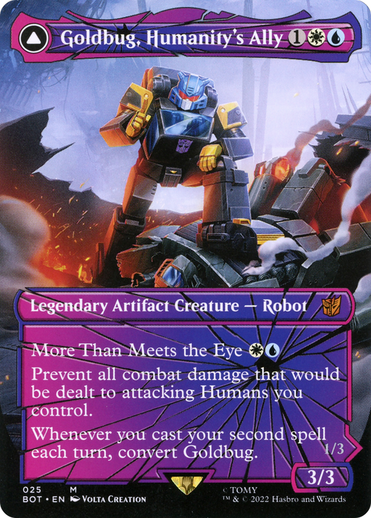 Goldbug, Humanity's Ally // Goldbug, Scrappy Scout (BOT-025) (Shattered Glass) (Borderless)