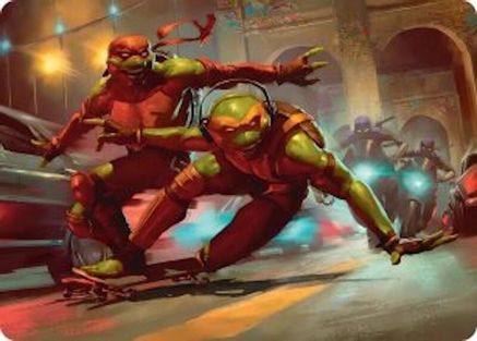 Raph & Mikey, Troublemakers Art Card (ASTMT-017)