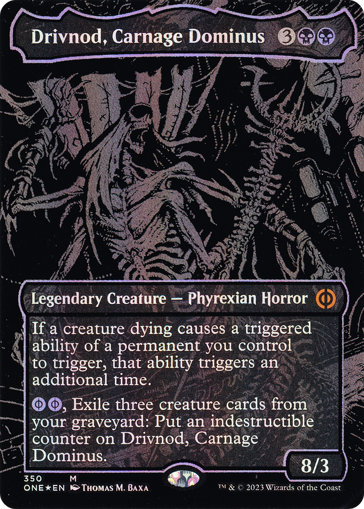 Drivnod, Carnage Dominus (ONE-350) (Borderless) (Raised Foil)
