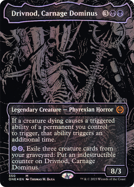 Drivnod, Carnage Dominus (ONE-350) (Borderless) (Raised Foil)