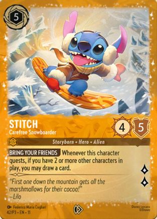 Stitch - Carefree Snowboarder (DLPC-042) (Holofoil)