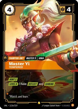 Master Yi - Tempered (Alternate Art) (UNL-113a) (Foil)