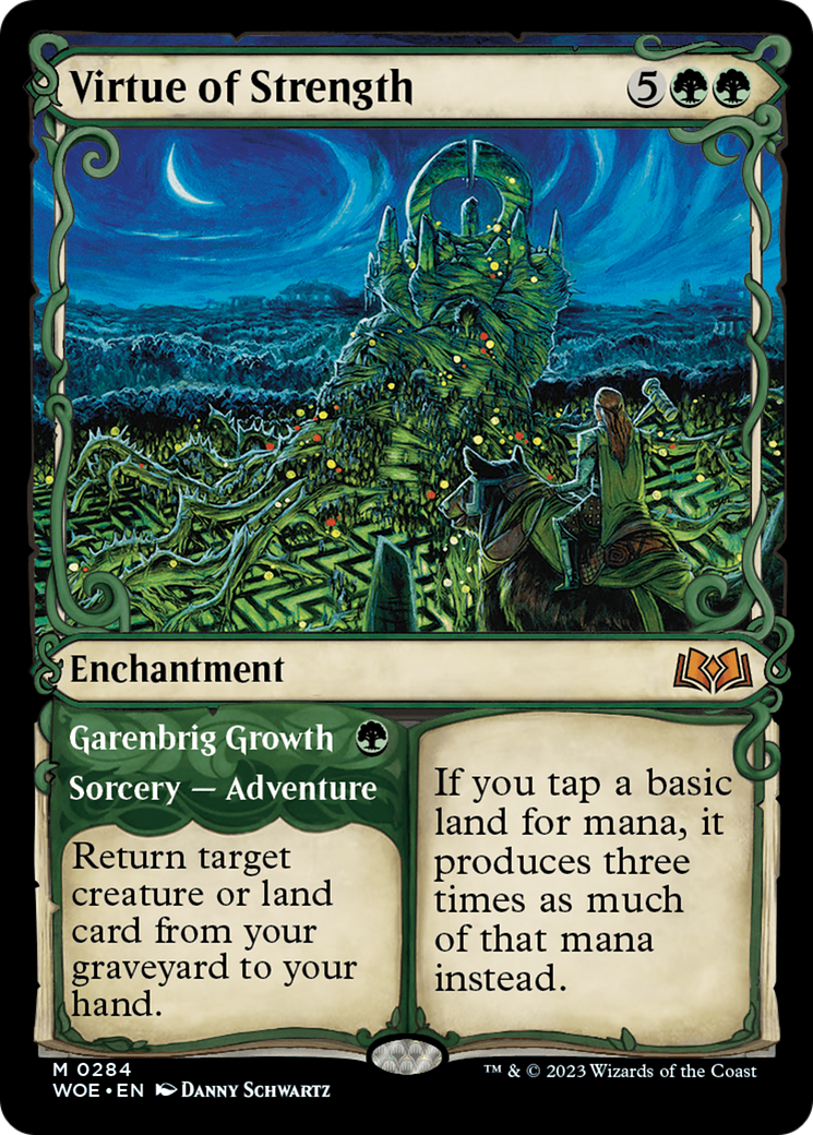 Virtue of Strength // Garenbrig Growth (WOE-284) (Showcase) (Foil)