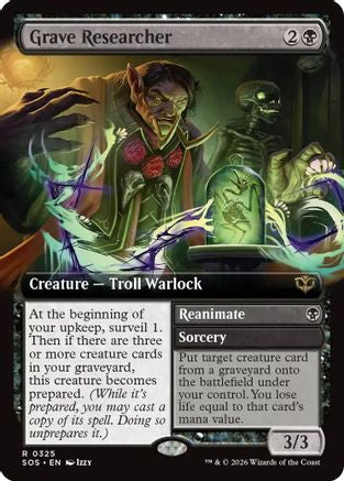 Grave Researcher (Extended Art) (SOS-325) (Foil)