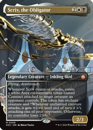 Scriv, the Obligator (Borderless) (SOC-009) (Foil)