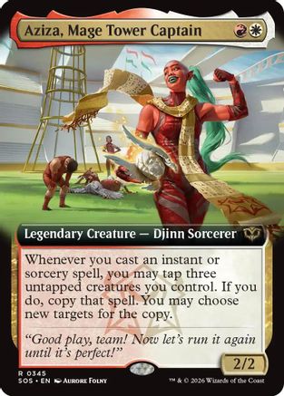 Aziza, Mage Tower Captain (Extended Art) (SOS-345)
