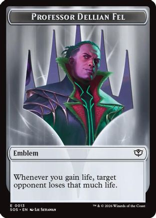 Emblem - Professor Dellian Fel  // Pest (0008) Double-Sided Token (SOS-13 // 8) (Foil)