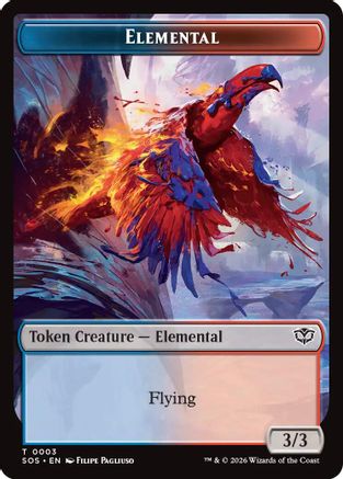 Elemental (0003) // Treasure Double-Sided Token (SOS-3 // 12) (Foil)