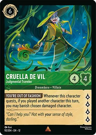 Cruella De Vil - Judgmental Traveler (12-092) (Cold Foil)