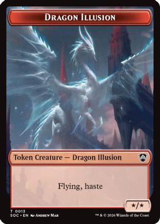 Dragon Illusion // Elemental (0019) Double-Sided Token (SOC-13 // 19) (Foil)