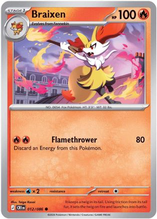Braixen (CRI-012) (Reverse Holofoil)