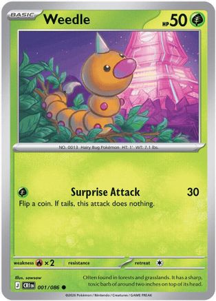 Weedle (CRI-001) (Reverse Holofoil)