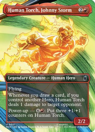 Human Torch, Johnny Storm (Borderless) (MSH-321) (Foil)