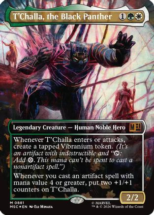 T'Challa, the Black Panther (Borderless) (Surge Foil) (MSC-881)