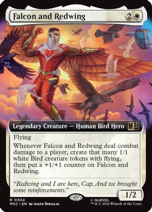 Falcon and Redwing (Extended Art) (MSC-304) (Foil)