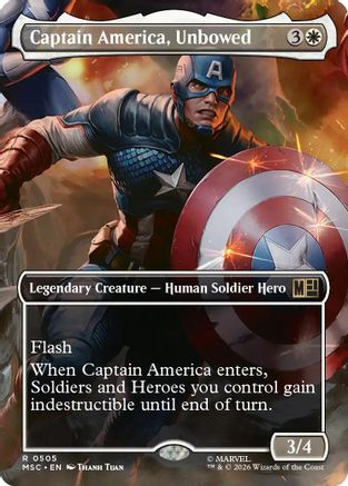 Captain America, Unbowed (Borderless) (MSC-505) (Foil)