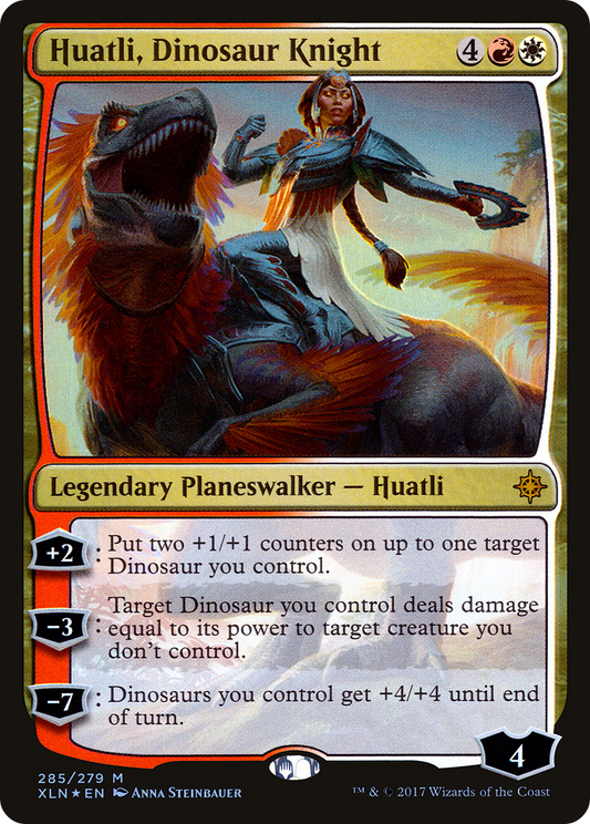 Huatli, Dinosaur Knight (XLN-285) (Foil)