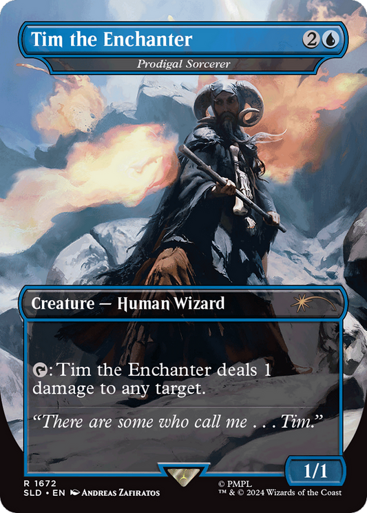 Tim the Enchanter / Prodigal Sorcerer (SLD-1672) (Borderless) (Foil)