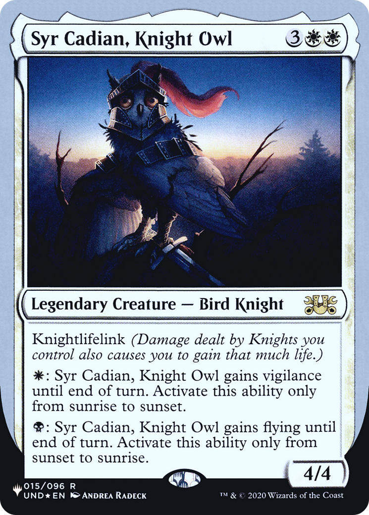 Syr Cadian, Knight Owl (LIST-009) (Foil)