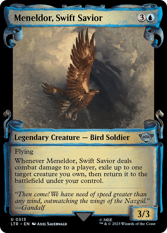 Meneldor, Swift Savior (LTR-513) (Showcase) (Scroll) (Foil)