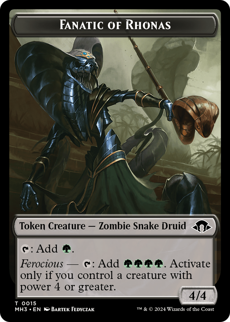 Eldrazi Spawn // Fanatic of Rhonas Double-Sided Token (MH3-2 // 15) (Foil)