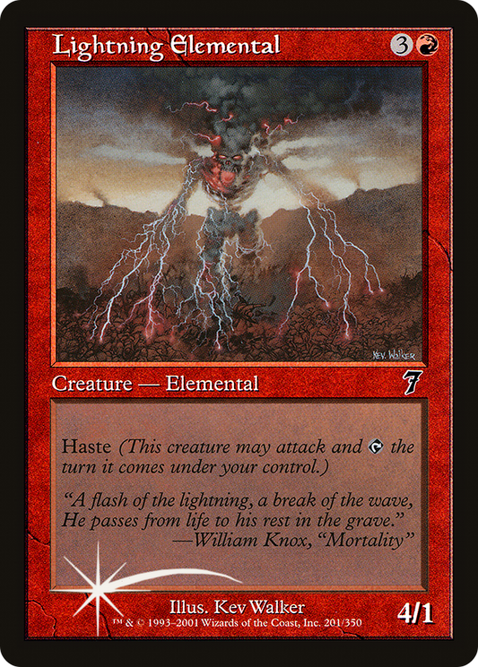 Lightning Elemental (7ED-201★) (Foil)