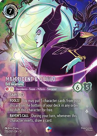 Maleficent & Diablo - Evil Incarnate (Enchanted) (13-235) (Holofoil)