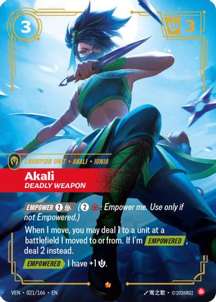 Akali, Deadly Weapon (VEN-021) (Foil)