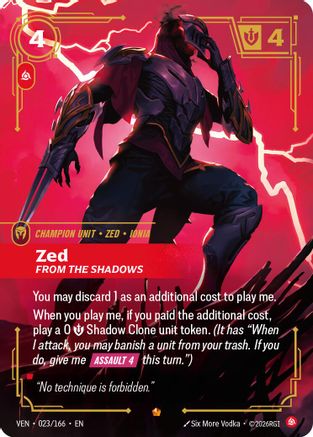 Zed, From the Shadows (VEN-023) (Foil)