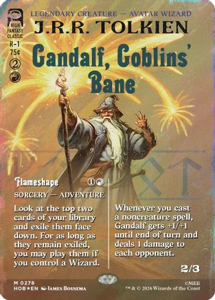 Gandalf, Goblins' Bane (Borderless) (Surge Foil) (HOB-278)