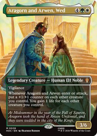 Aragorn and Arwen, Wed (Borderless) (HOB-028) (Foil)