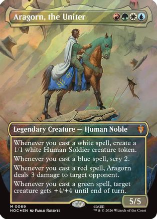 Aragorn, the Uniter (Borderless) (Surge Foil) (HOC-069)