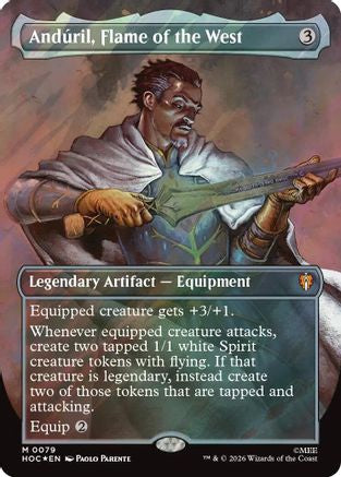 Anduril, Flame of the West (Borderless) (Surge Foil) (HOC-079)