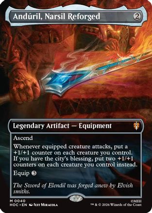 Anduril, Narsil Reforged (Borderless) (HOC-040) (Foil)