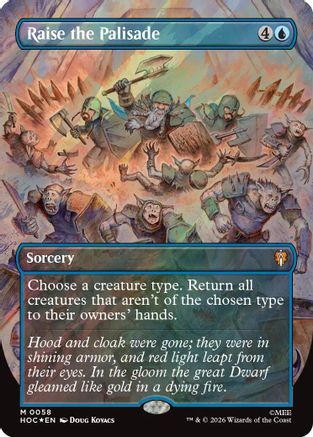 Raise the Palisade (Borderless) (Surge Foil) (HOC-058)