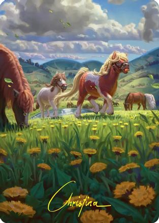 Troop of Ponies Art Card (Gold-Stamped Signature) (ASHOB-001)