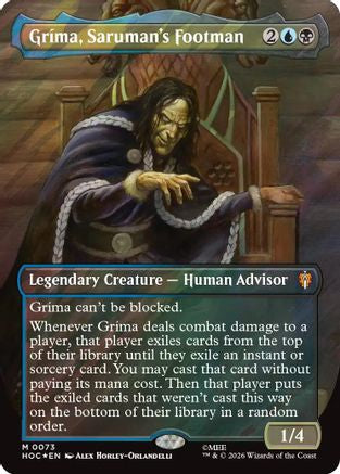 Grima, Saruman's Footman (Borderless) (Surge Foil) (HOC-073)