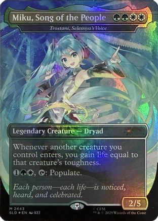 Miku, Song of the People - Trostani, Selesnya's Voice (Display Commander) - Thick Stock (SLD-2443) (Foil)