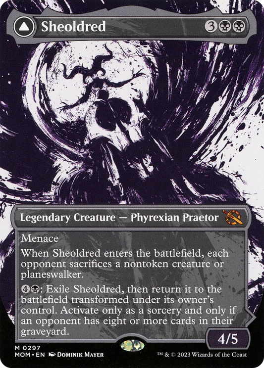 Sheoldred // The True Scriptures (MOM-297) (Showcase) (Borderless) (Foil)