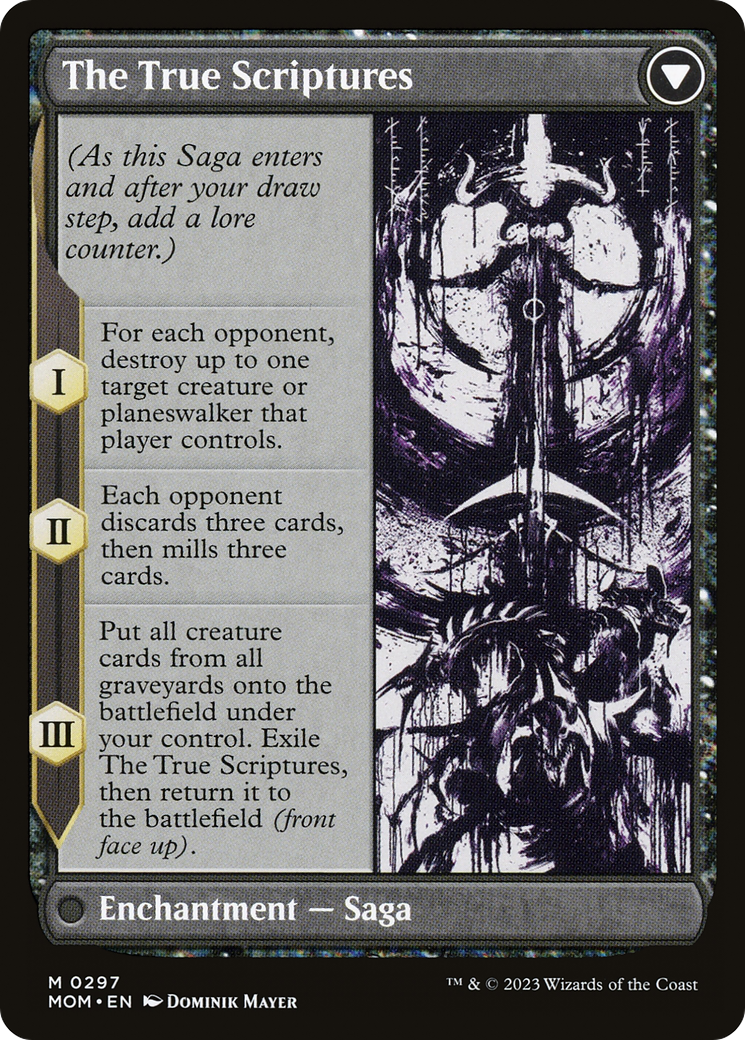 Sheoldred // The True Scriptures (MOM-297) (Showcase) (Borderless) (Foil)