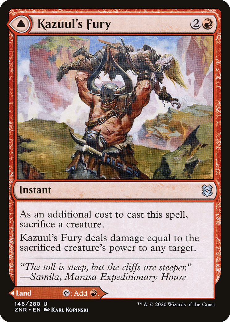 Kazuul's Fury // Kazuul's Cliffs (ZNR-146) (Foil)