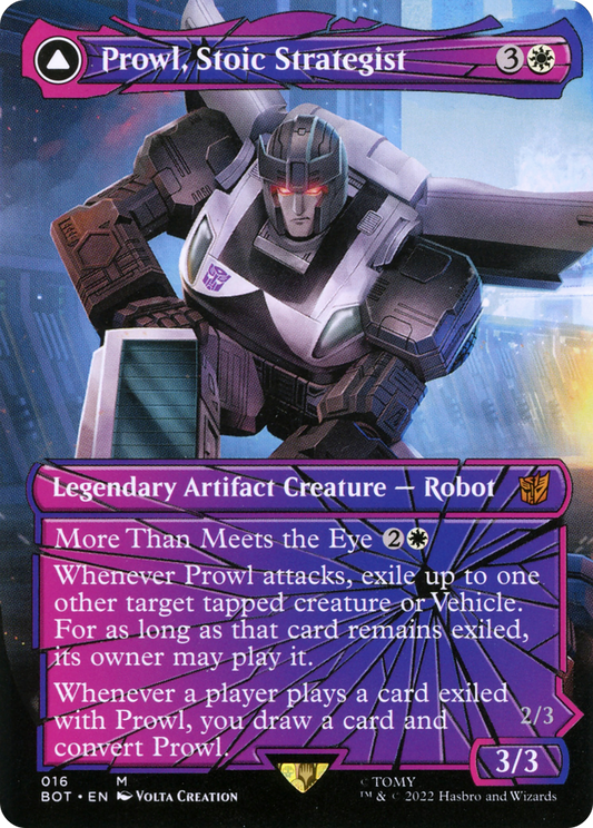Prowl, Stoic Strategist // Prowl, Pursuit Vehicle (BOT-016) (Shattered Glass) (Borderless) (Foil)