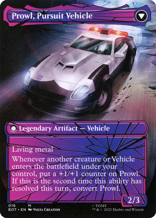 Prowl, Stoic Strategist // Prowl, Pursuit Vehicle (BOT-016) (Shattered Glass) (Borderless)