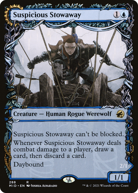 Suspicious Stowaway // Seafaring Werewolf (MID-288) (Showcase) (Foil)