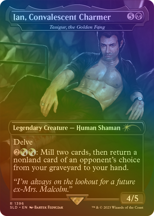 Ian, Convalescent Charmer / Tasigur, the Golden Fang (SLD-1396★) (Borderless) (Foil)