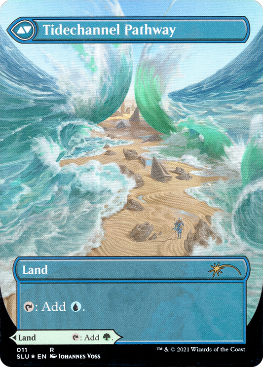 Barkchannel Pathway // Tidechannel Pathway (SLU-011) (Showcase) (Borderless) (Foil)